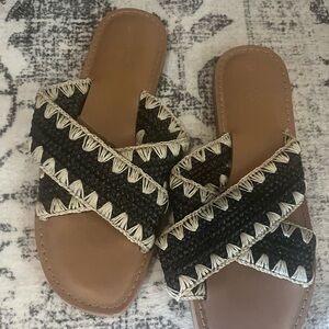 Stylish Black and Tan Boho Women's Sandals